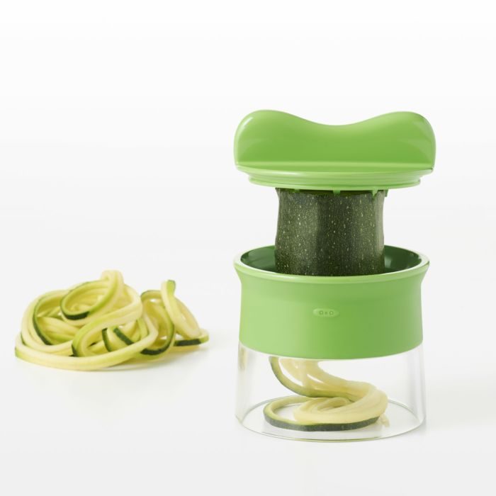 OXO green handheld spiralizer