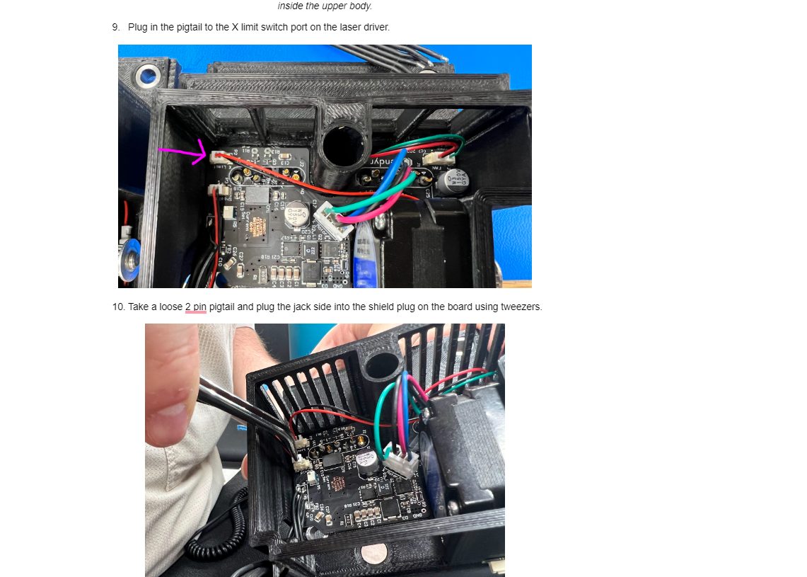Pigtail and shield wiring steps